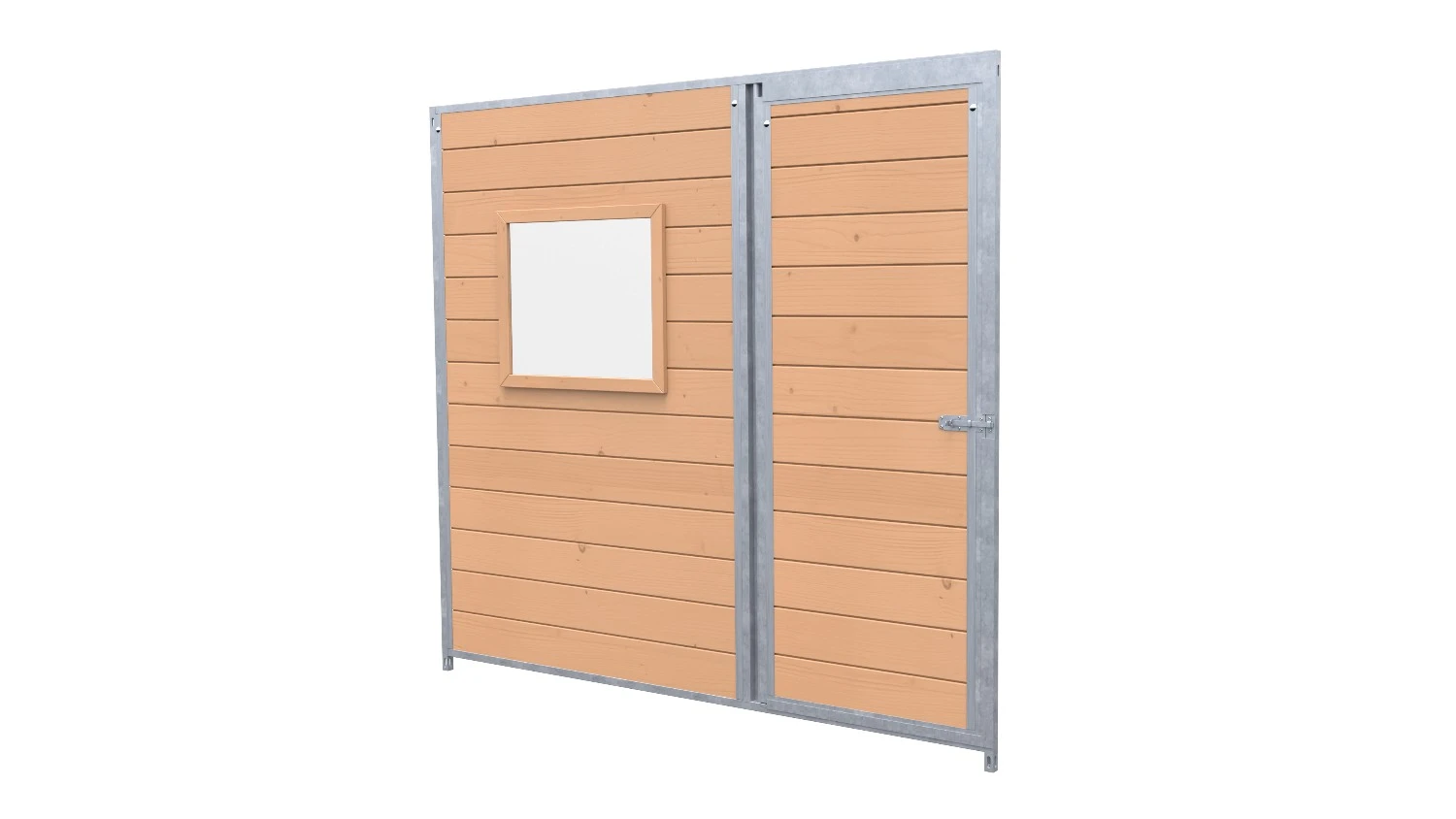 Hundezwinger Holzelement Sonderserie mit Fenster und Tür 1,84 x 2,0 m | braun imprägniert