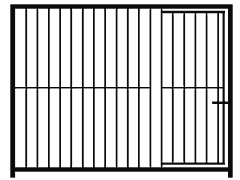 Hundezwinger Rohrstabelement Preisstar mit Tür, 1,84 x 1,5 m | Rohrabstand 8 cm