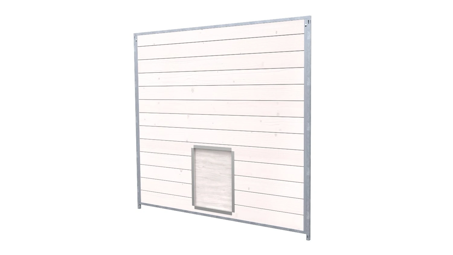 Hundezwinger Holzelement Sonderserie mit Schlupf und Klappe 1,84 x 2,0 m | weiß lasiert