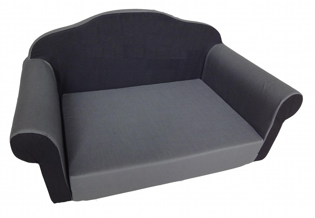 Hundesofa / Katzensofa, ausklappbar mit Textilbezug grau