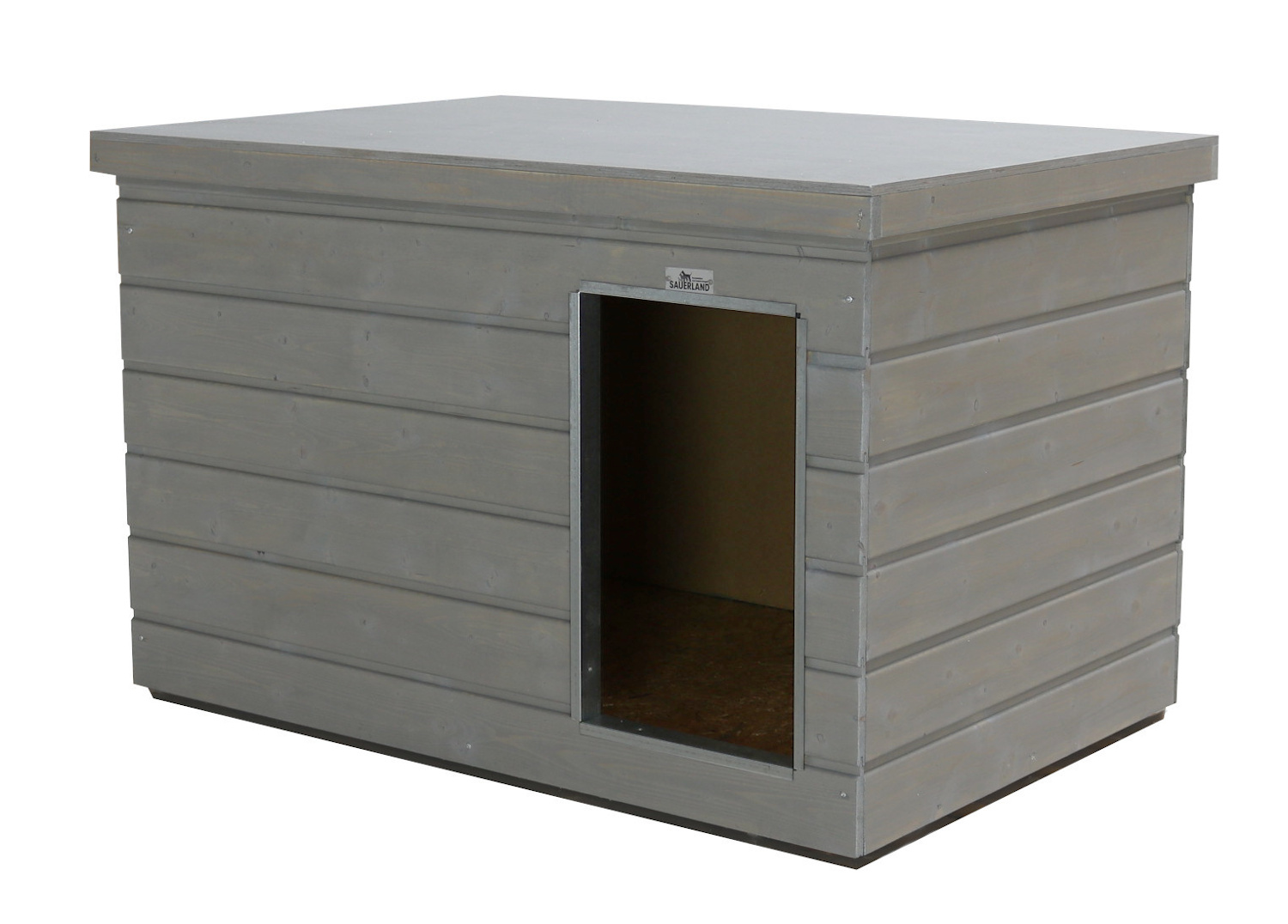 Holz-Hundehütte Aktion platingrau