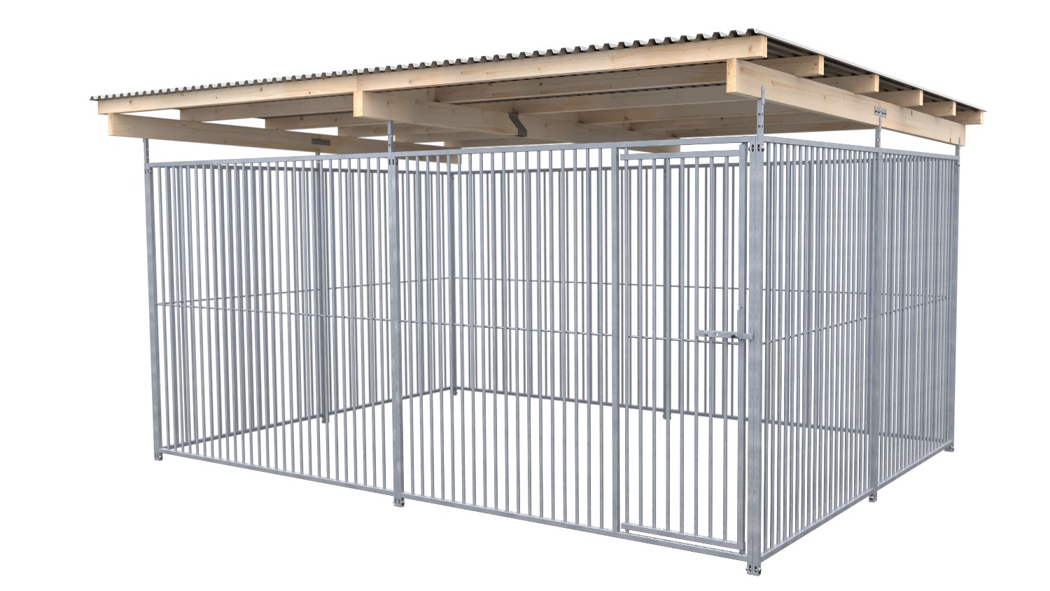 SAUERLAND Hundezwinger 3 x 4 m | rundum offen | Metall | Rohrstab Abstand 5 cm