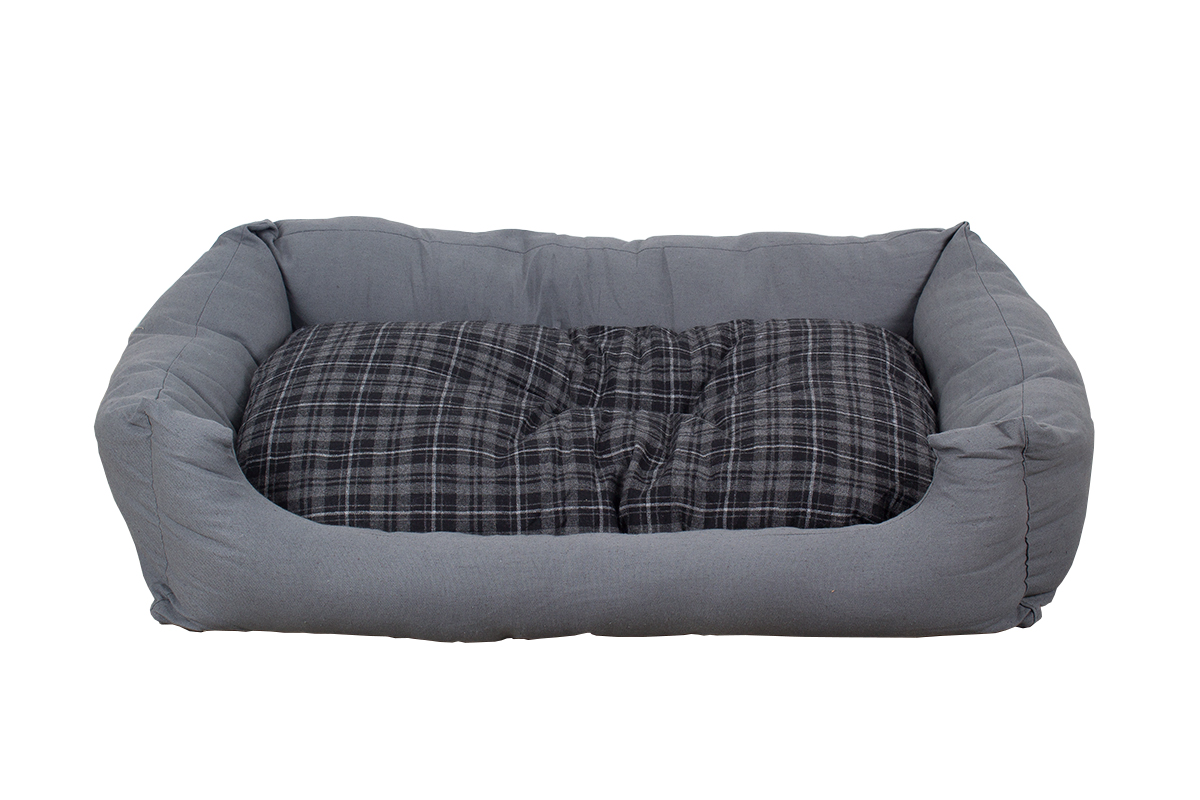 Hundebett modern grau, 100x70 cm mit Wendekissen Hundebett modern grau, 100x70 cm mit Wendekissen