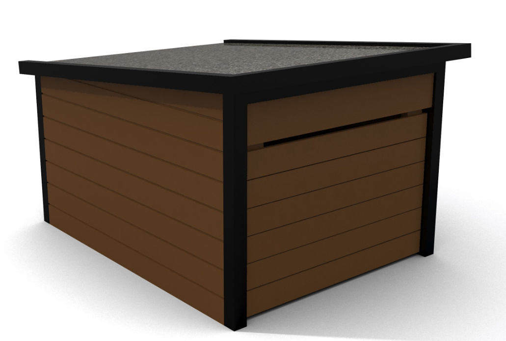 Rasenroboter-Garage, Rasenmäher Haus für selbstfahrende Rasenmähroboter, Holz braun/schwarz