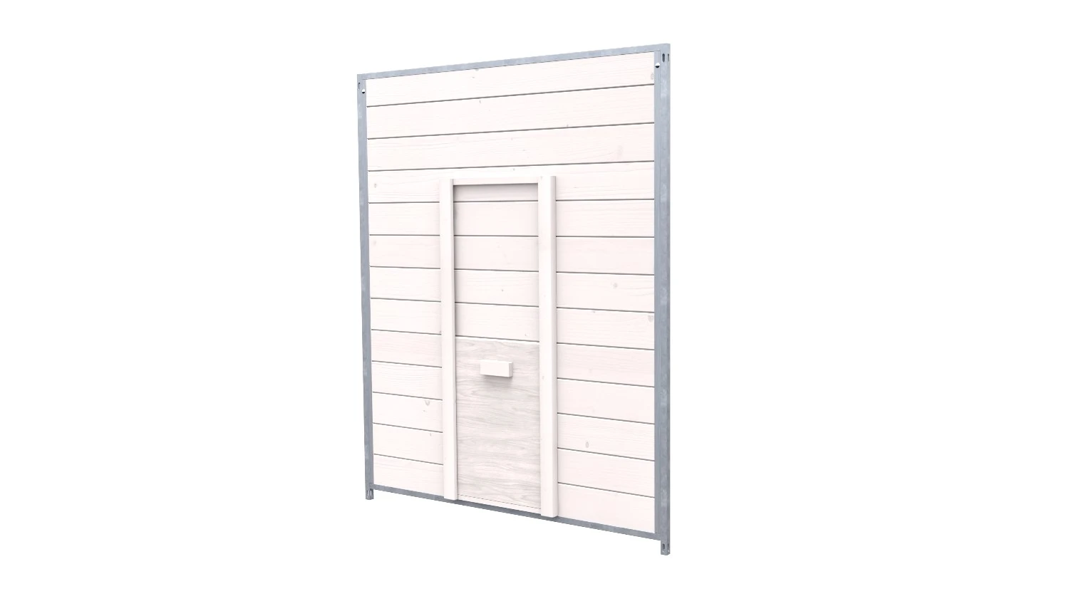 Hundezwinger Holzelement Sonderserie mit Schlupf und Schieber 1,84 x 1,5 m | weiß lasiert