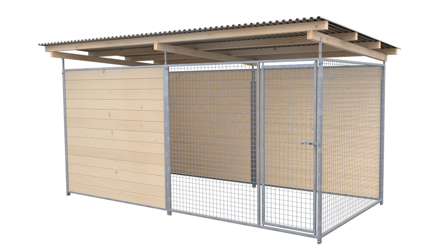 SAUERLAND Hundezwinger 2 x 3 m | 2,5-seitig geschlossen | naturbelassen | Gitter 5x5 cm