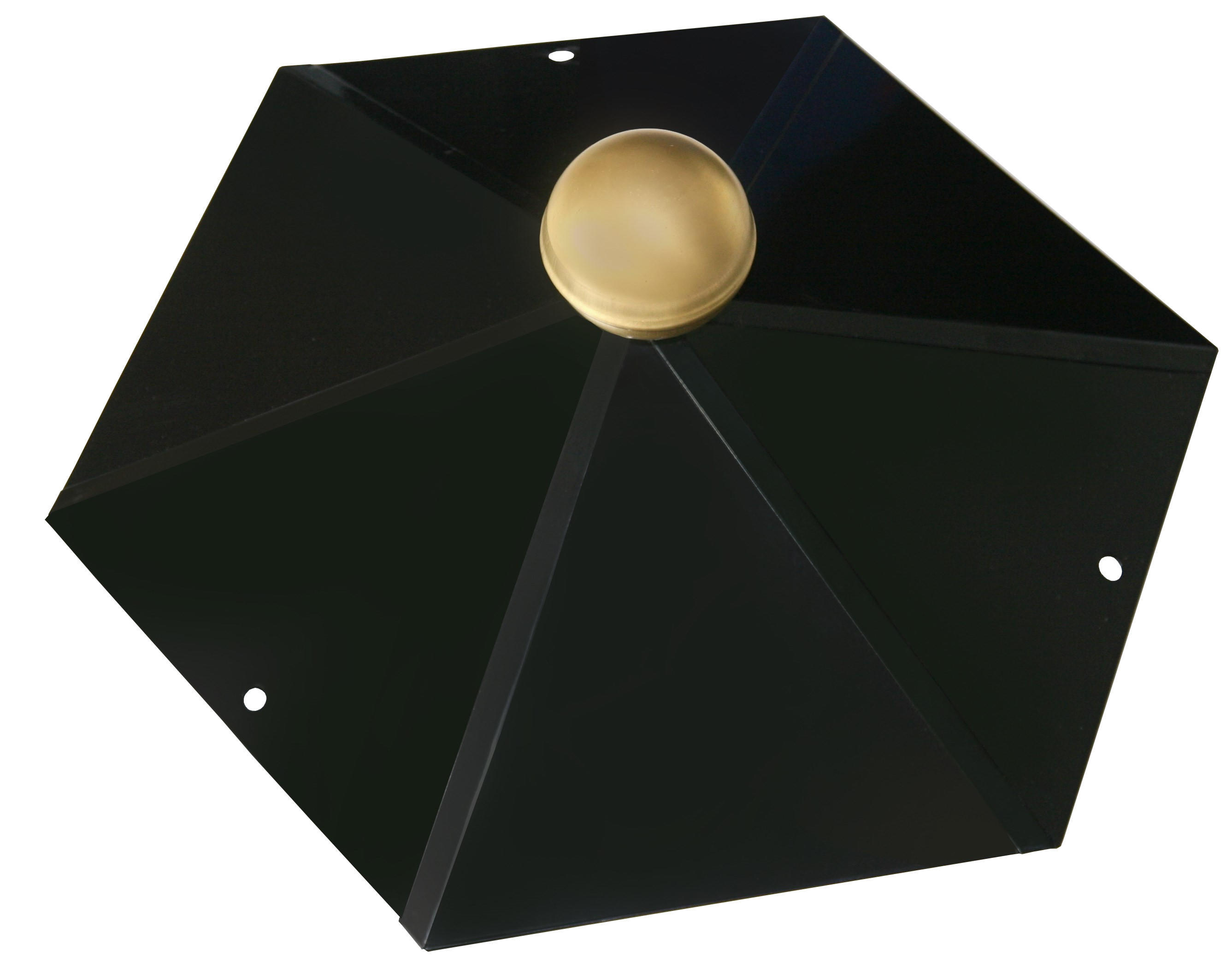 Pavillonhaube 6-Eck mit Messingkugel, Firsthaube schwarz Pavillonhaube 6-Eck mit Messingkugel, Firsthaube schwarz