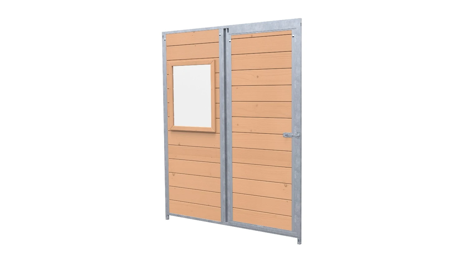 Hundezwinger Holzelement Sonderserie mit Fenster und Tür 1,84 x 1,5 m | braun imprägniert