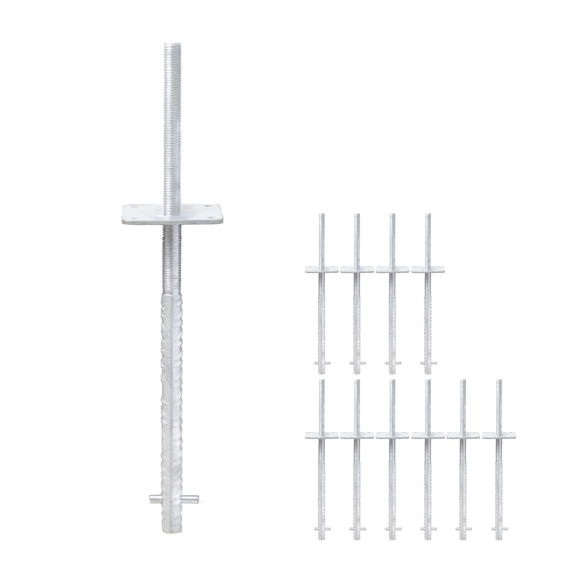 verstellbarer Pfostenträger zum einbetonieren - Betonanker Größe: 100x100x500mm - Set11