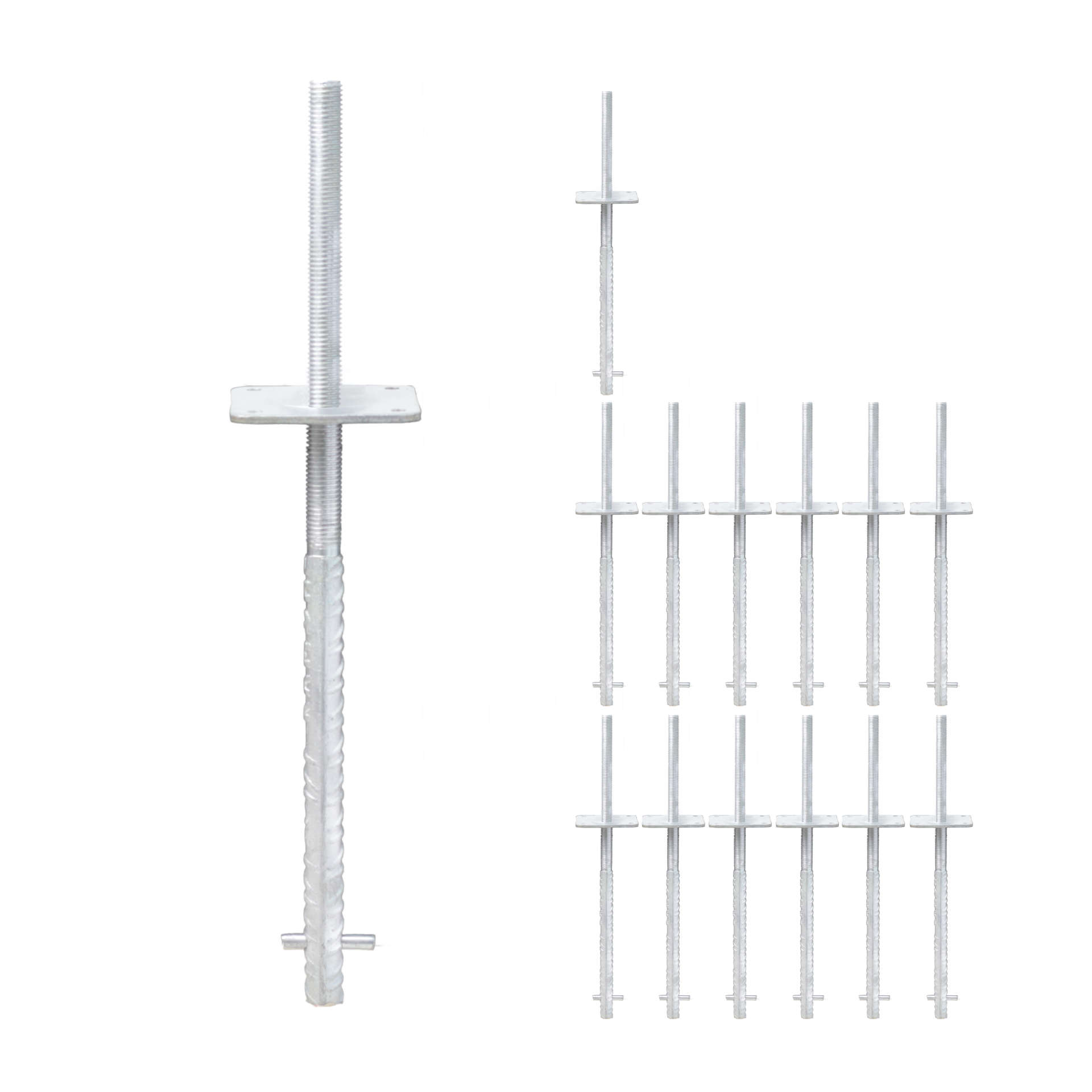 verstellbarer Pfostenträger zum einbetonieren - Betonanker Größe: 100x100x500mm - Set14 verstellbarer Pfostenträger zum einbetonieren - Betonanker Größe: 100x100x500mm - Set14