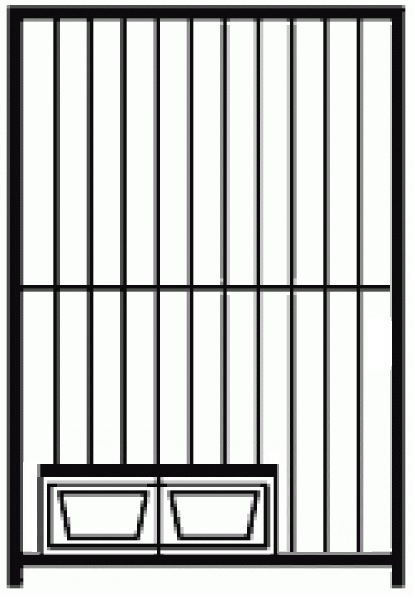 Preisstar Hundezwinger Rohrstabelement mit Futterset, 1,84 x 1,0 m | Rohrabstand 8 cm