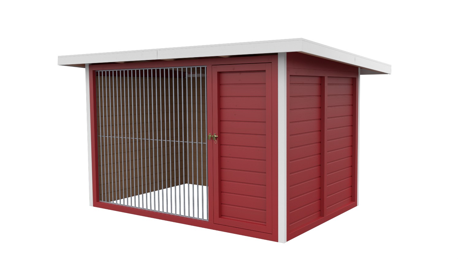 Winterberg-Luxus Holzzwinger mit Pultdach 2 x 3 m | schwedenrot | Rohrstab Abstand 5 cm