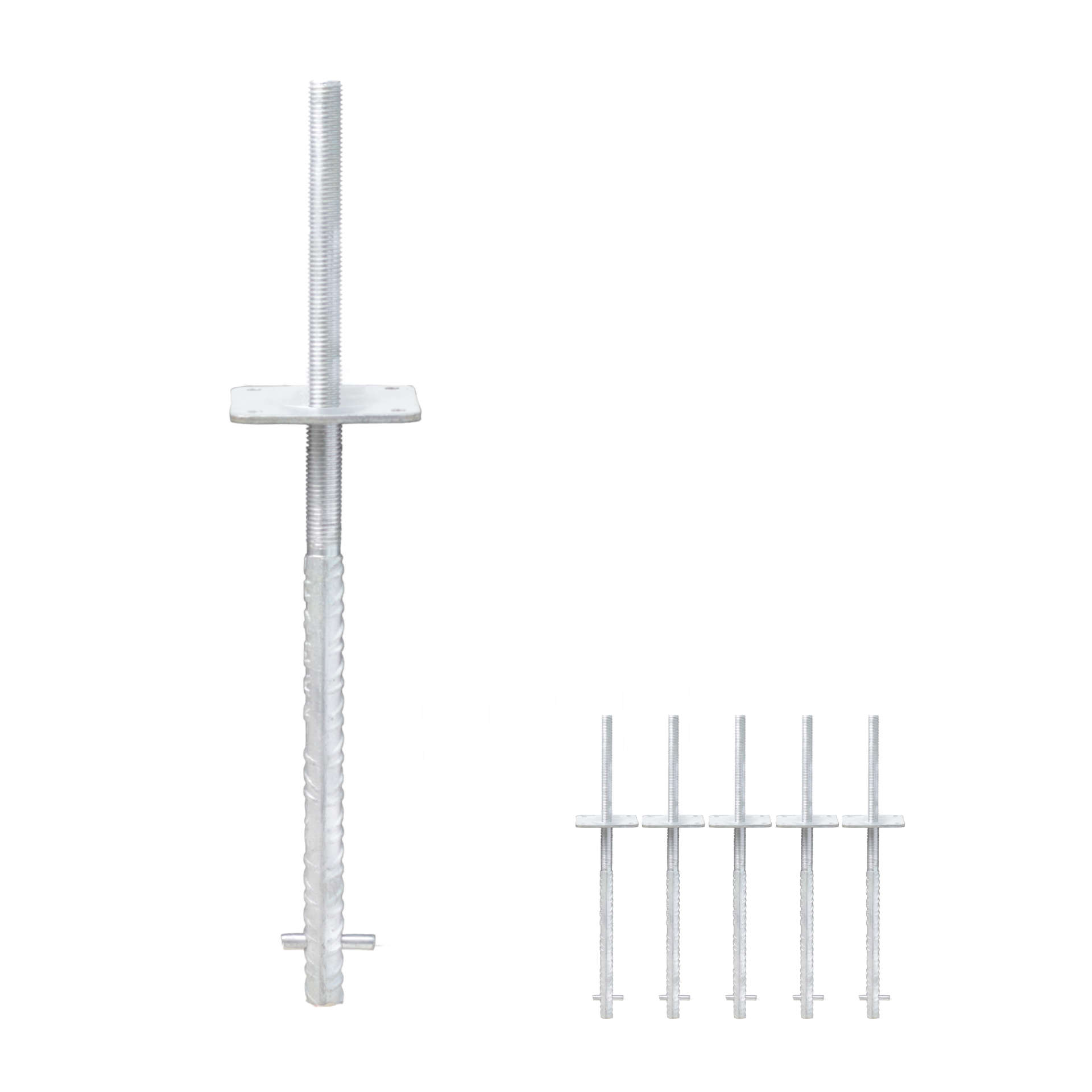 verstellbarer Pfostenträger zum einbetonieren - Betonanker Größe: 100x100x500mm - Set6