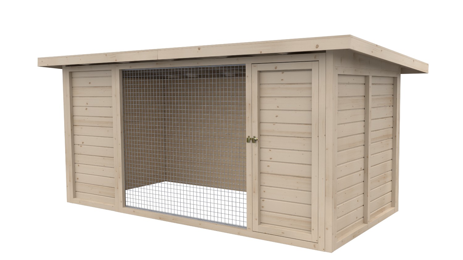 Winterberg-Luxus Holzzwinger mit Pultdach 2 x 4 m | naturbelassen | Gitter 5x5 cm