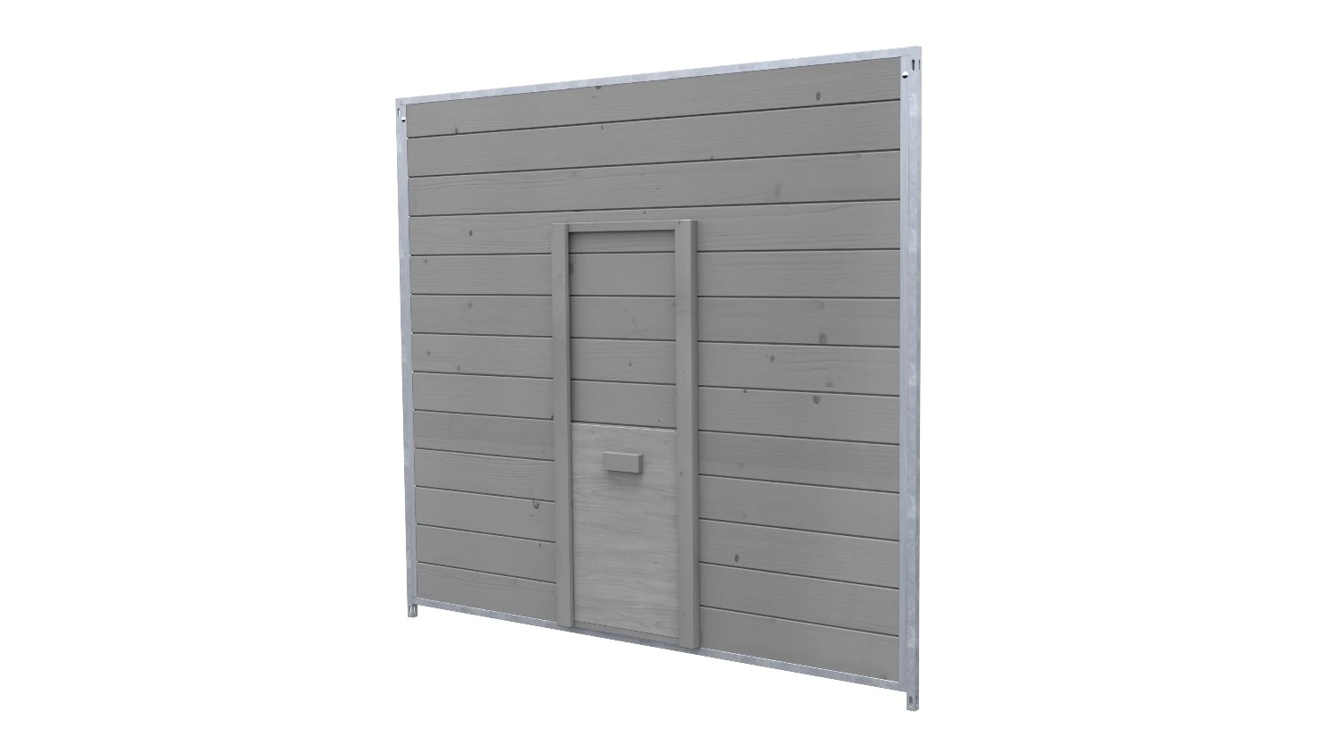 Hundezwinger Holzelement Sonderserie mit Schlupf und Schieber 1,84 x 2,0 m | Platingrau