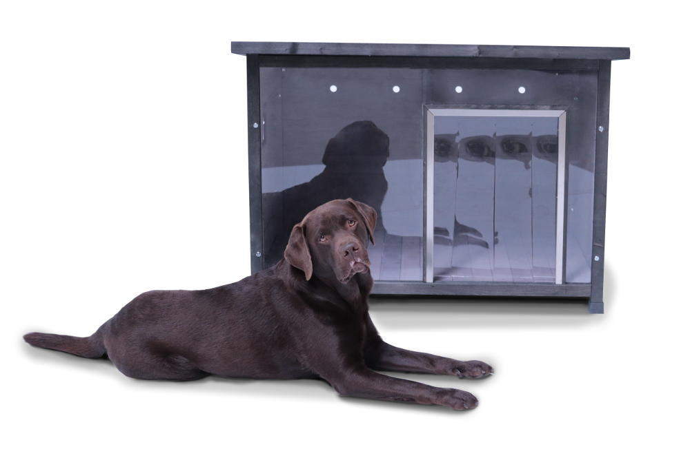 Hundehutte Mit Acrylglas Front Grosse Holz Hundehutte Grau