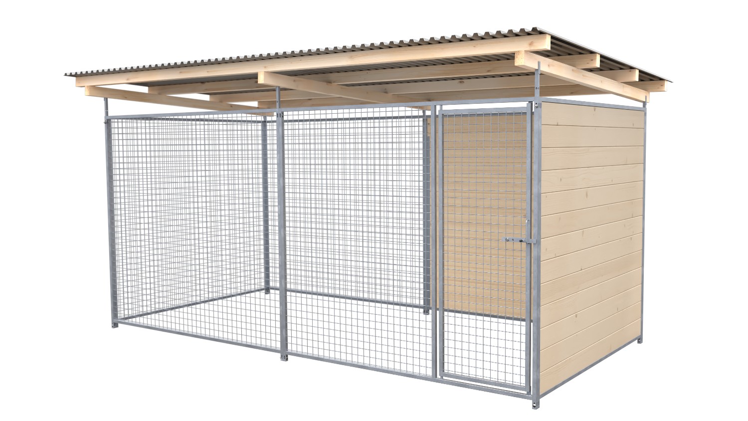 SAUERLAND Hundezwinger 2 x 3 m | 1,5-seitig geschlossen | naturbelassen | Gitter 5x5 cm