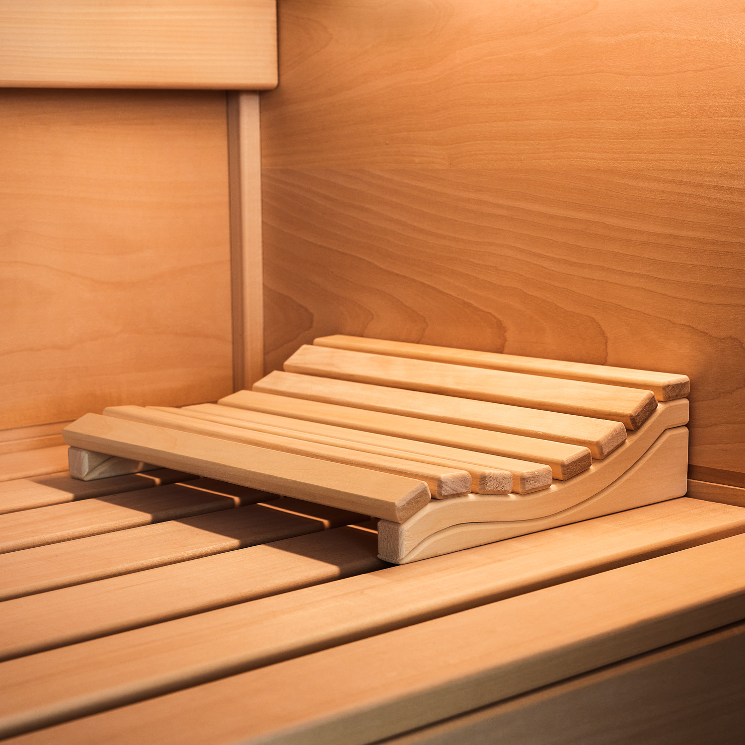 Bundle klassisches Sauna-Zubehörset 5-teilig mit 2x Kopfstütze Marie, Sauna-Set aus naturbelassenem Holz