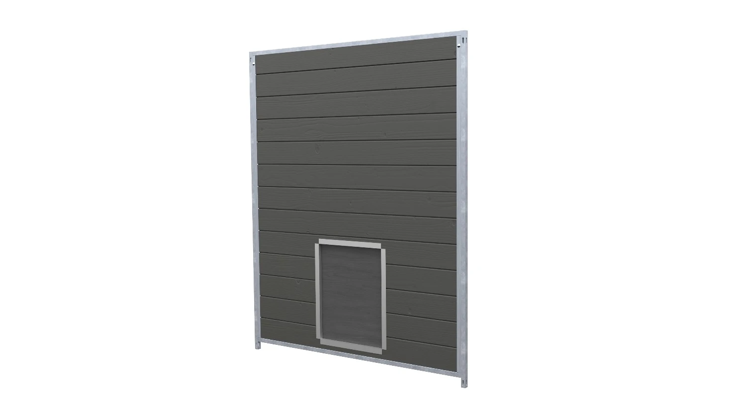 Hundezwinger Holzelement Sonderserie mit Schlupf und Klappe 1,84 x 1,5 m | Graphitgrau