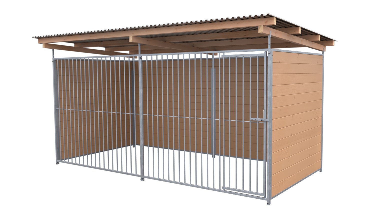 SAUERLAND Zwinger 2x3 m mit Rohrstab Front braun imprägniert